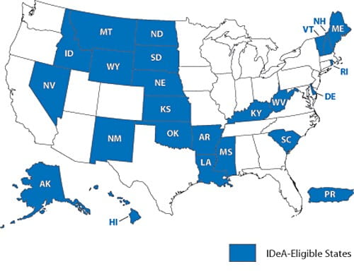 IDeA Eligible States map